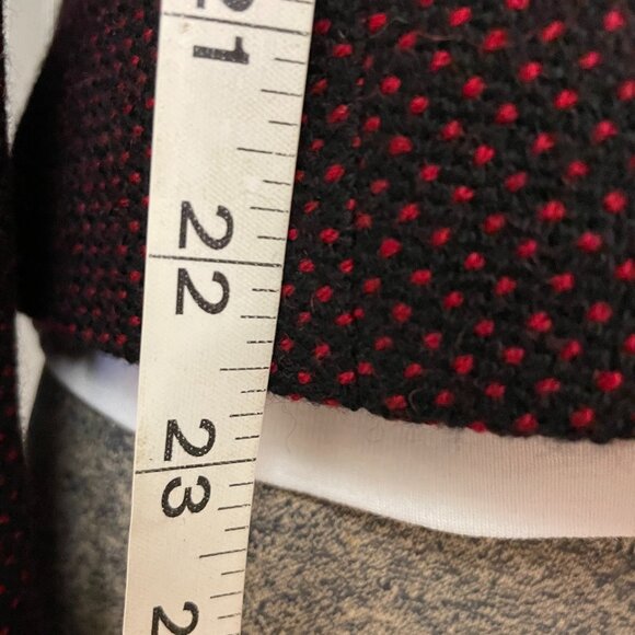 TAHARI SKIRT SUIT RED AND BLACK WOOL BLEND JACKET BLACK SKIRT SIZE 14 - Picture 12 of 16